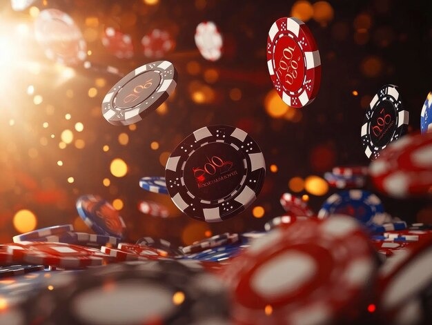 Live Bandar Poker table with dealer and player positions